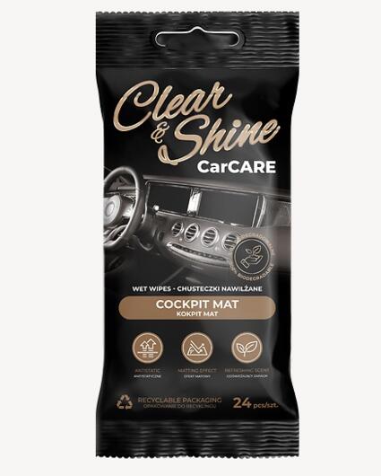 CarCare Kokpit Mat - Chusteczki nawilżane do czyszczenia kokpitu  - Clear&Shine